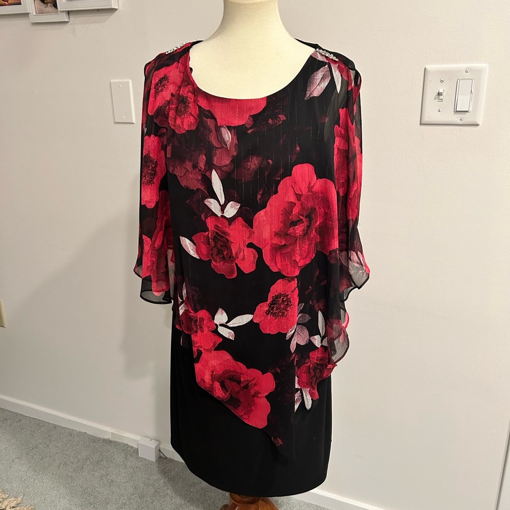 Red wrap dress